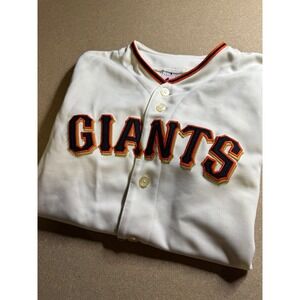 Majestic San Francisco Giants MLB Baseball Jersey Cream White Button Up Mens S
